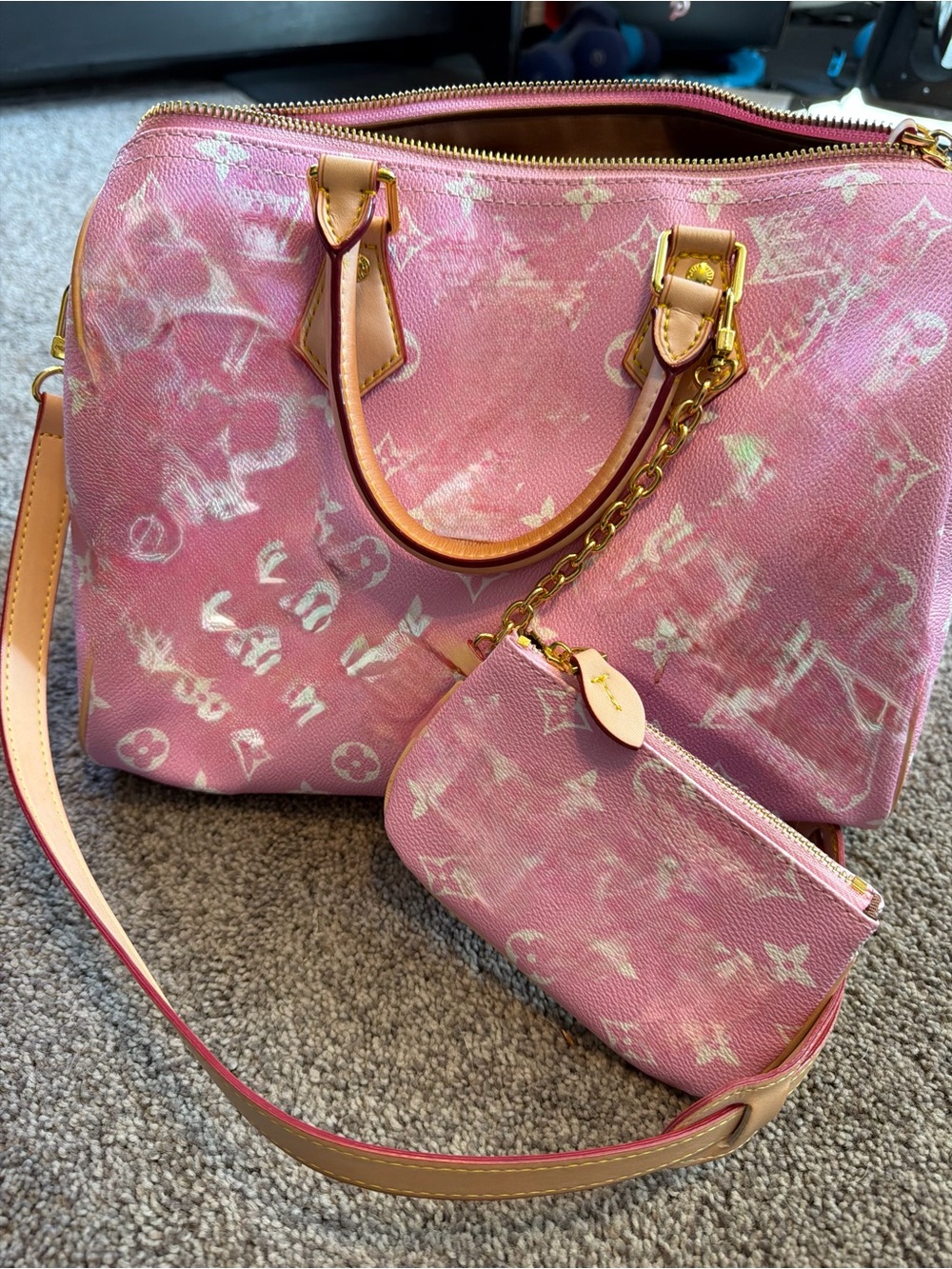 Pink monogram bag